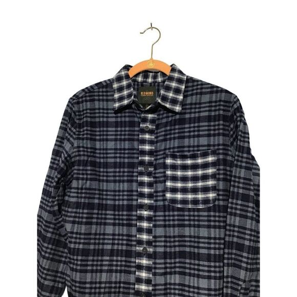 Blue Plaid Flannel Shirt Men's S - Picture 2 of 9